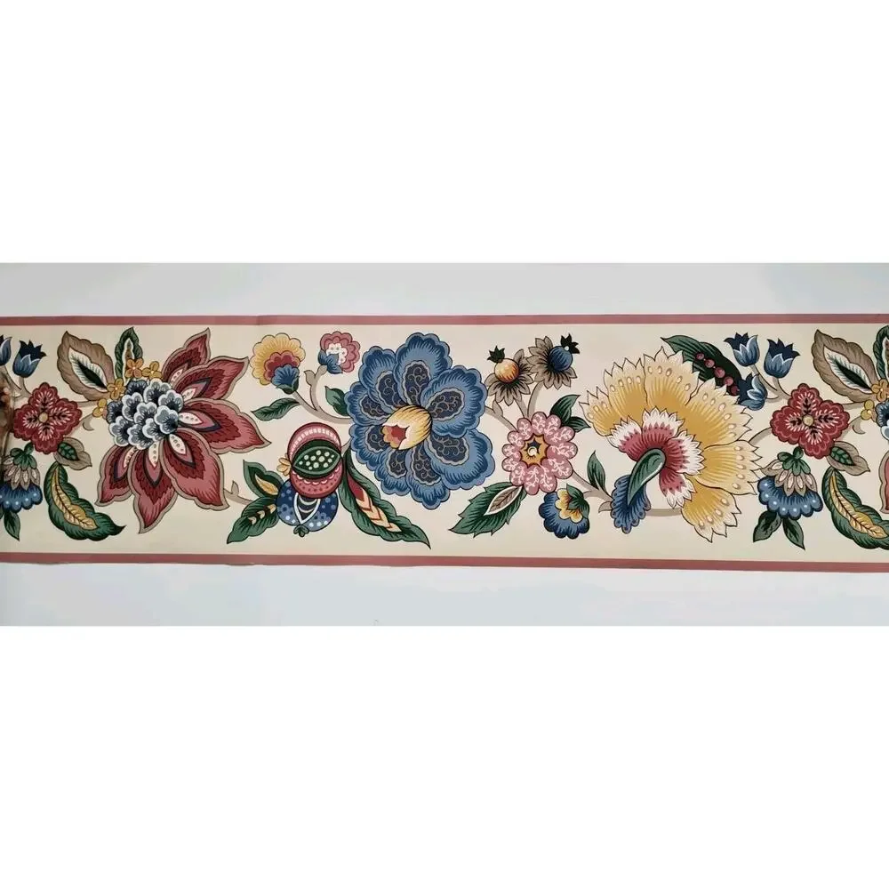 Williston Gardens Pre-pasted Decorative Wall Border - Floral Rose Color - 5 yds